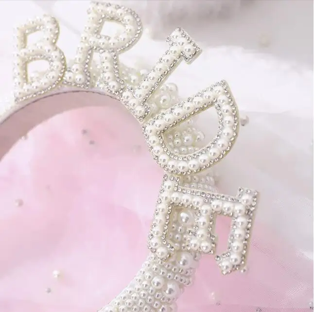 newest women hair accessories wedding headbands bridal headdress rhinestone pearl bride headband