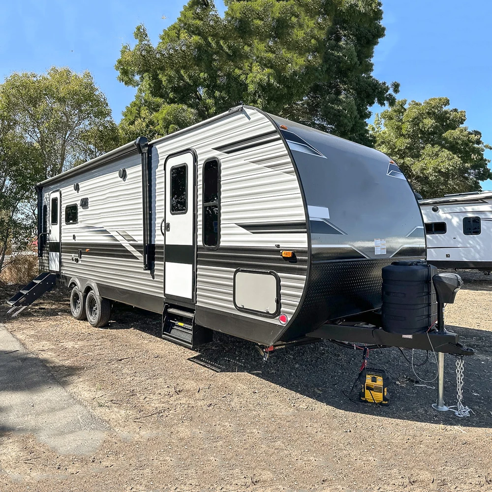 2024 New Profile steel structure Ecocampor Factory Hot Selling off Road Luxury Travel Trailer 21FT Caravan with Oven for Sale