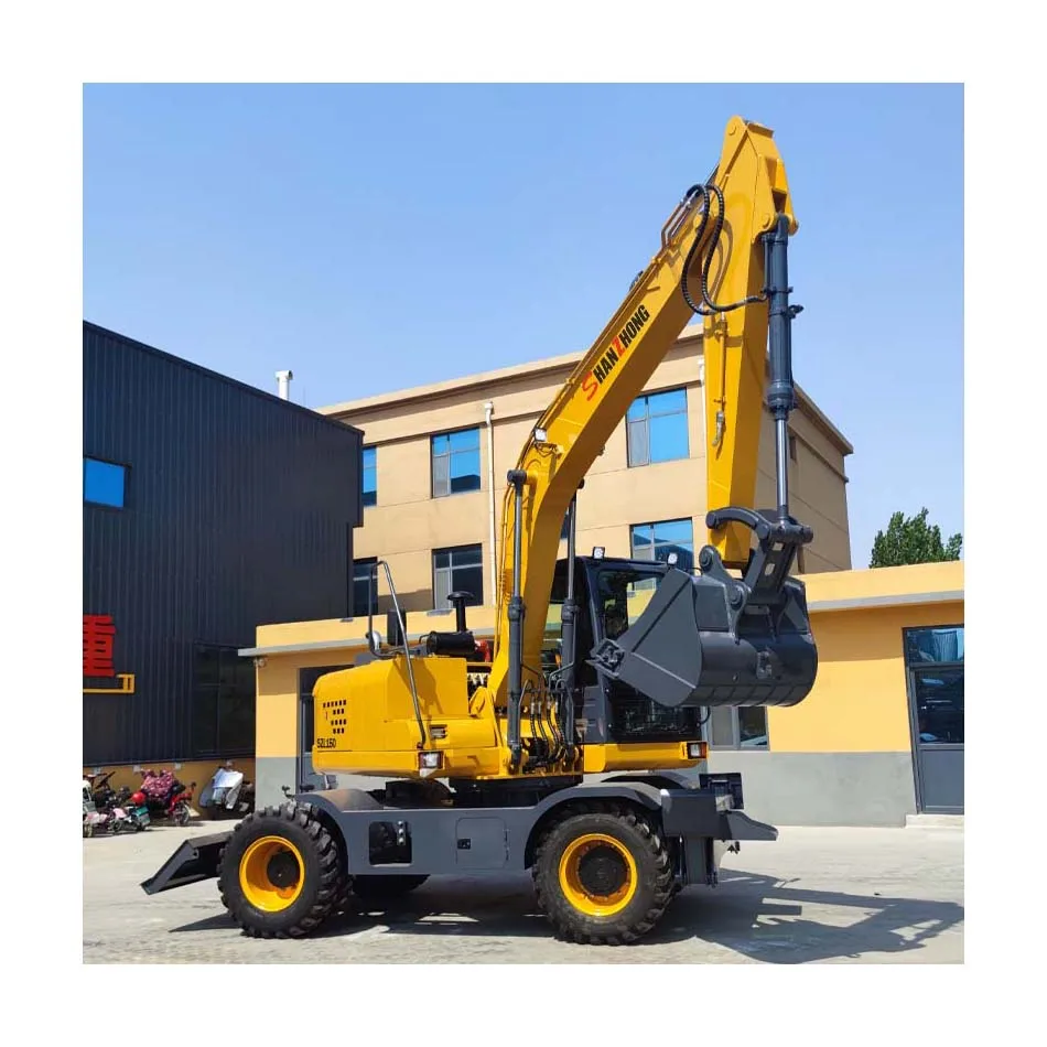 Factory Supply Directly 13ton 14ton Hengte Hydraulic Wheel Excavator with Hydraulic Oil Brake