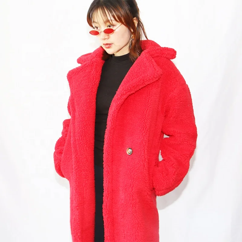 
The Latest Women Teddy Coat Women Trench Faux Fur Long Coat 