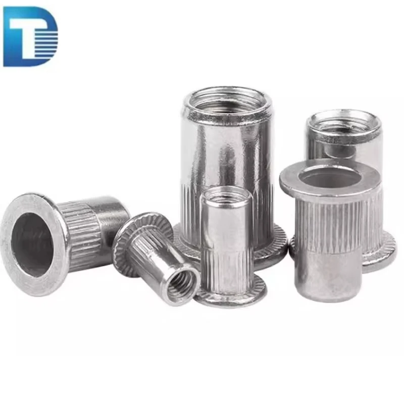 M3 M4 M5 Polished Stainless Steel Brass Hex Nuts Made 304 316 316L 70 80 AISI Small Flat Head Serrated Rivet Nuts Metric