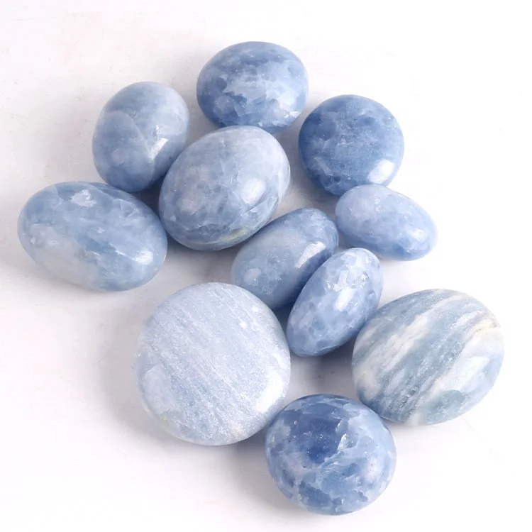 Wholesale Natural Blue Kyanite Healing Energy Crystal Angelite Stone Plam For Meditation Home Decoration