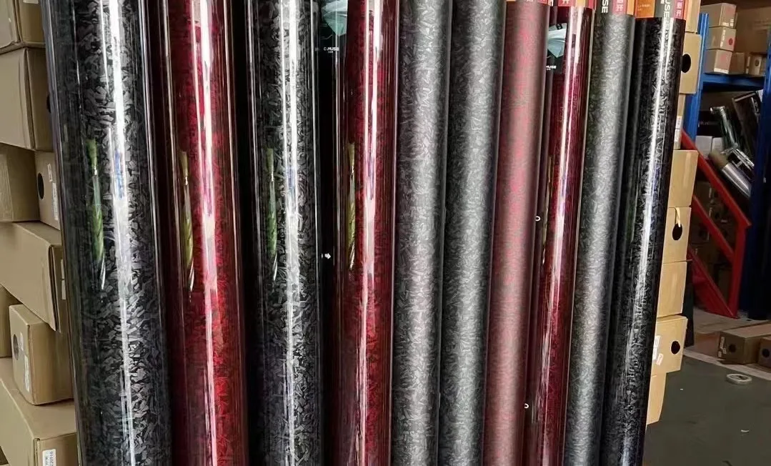 iCarNFTS Glossy Black Forged Carbon Fiber Vinyl 1.52 * 18 Meter Air Release Car Interior/exterior Sticker, Suitable For Auto