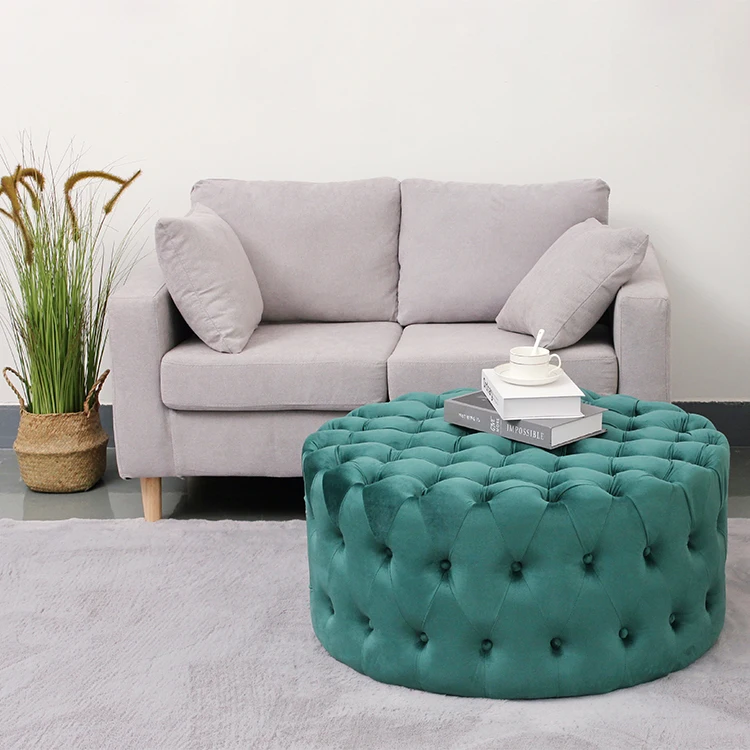 bean bag Velvet Shoe Changing  Living Room Luxury Home Small Makeup Stool round Button ottoman