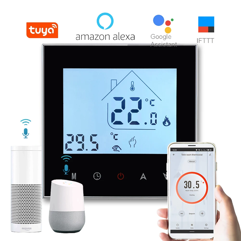 Wireless Room Electric Water Floor Heater Zigbee Smart Wifi Home Thermostat Controller for Electric Heating Floors