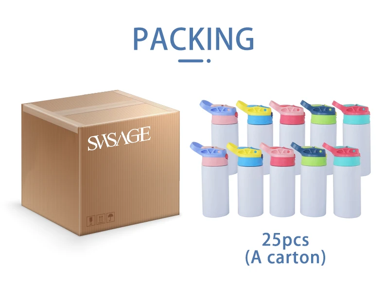 Usa Warehouse 12Oz 12 Oz Colorful Flip Top Spill Proof  Bpa Free Sublimation Kids Tumbler Vacuum Insulated With Straw