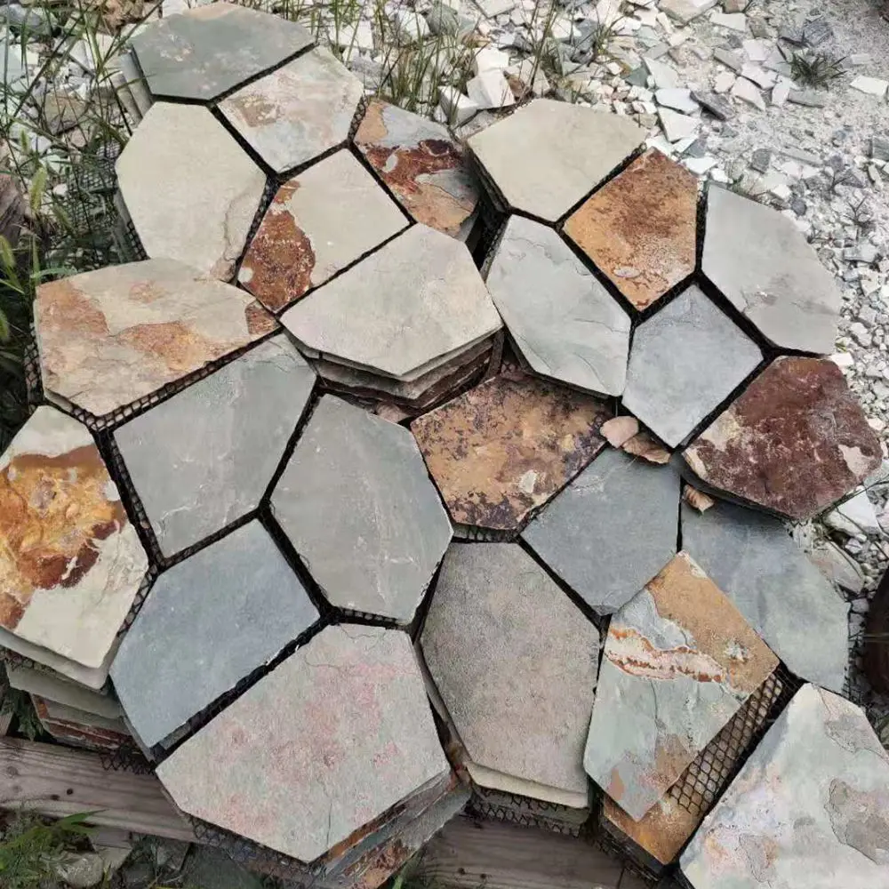 Customised outdoor patio flooring limestone Paving antislip stone tile
