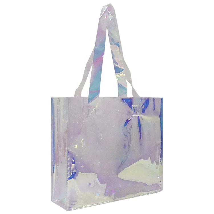 Оптовая продажа, Заводская разноцветная Радужная Лазерная голографическая сумка из ПВХ, радужная прозрачная пляжная сумка с рисунком букв