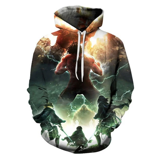 2023 New style Attack on Titan 3D Printed Hoodies for Men Anime From Men Casual Fashion Harajuku Funny Oversized Pullover