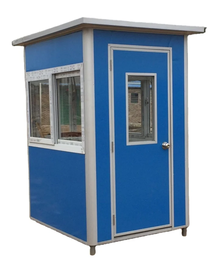 Color Steel Sandwich Panel Outdoor Security Guard Prefab Houses For Portable Kiosk Booths For Sale