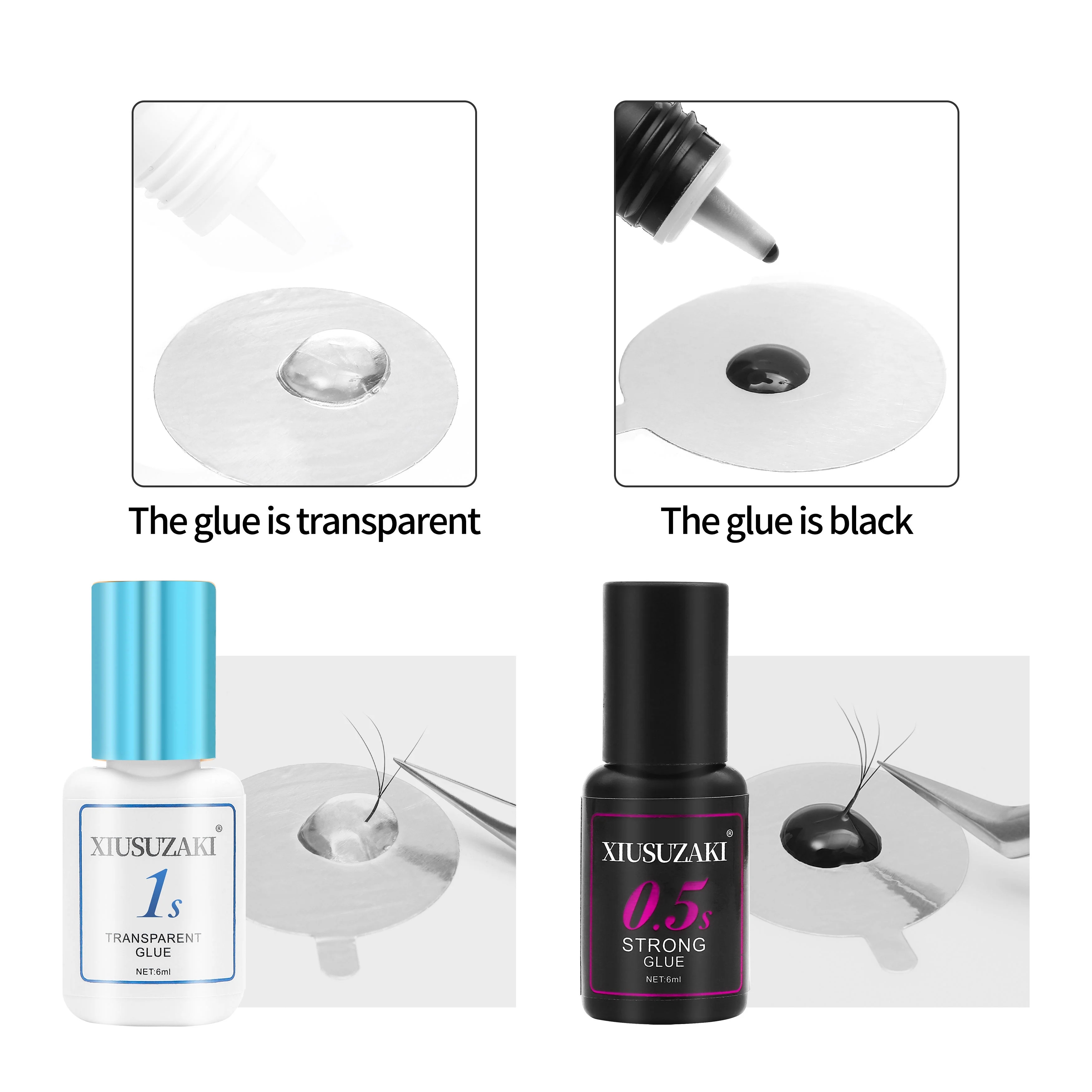 Professional  Black Clear Korea Fast Drying Lash Adhesive Sensitive Waterproof Private Label Adhesive Eyelash Extension Glue