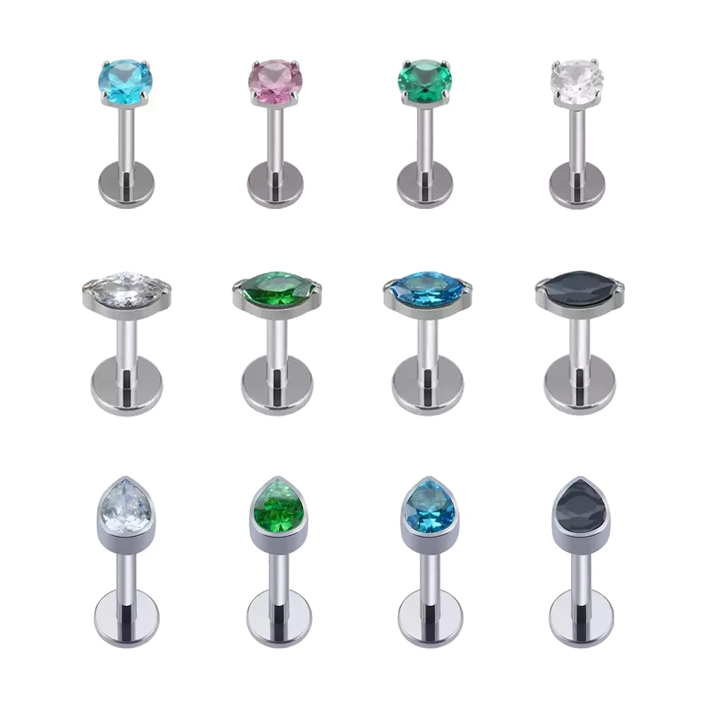 Head Labret Lip Ring ASTM F136 G23 Titanium Internal Thread Helix Rook Piercing Earrings