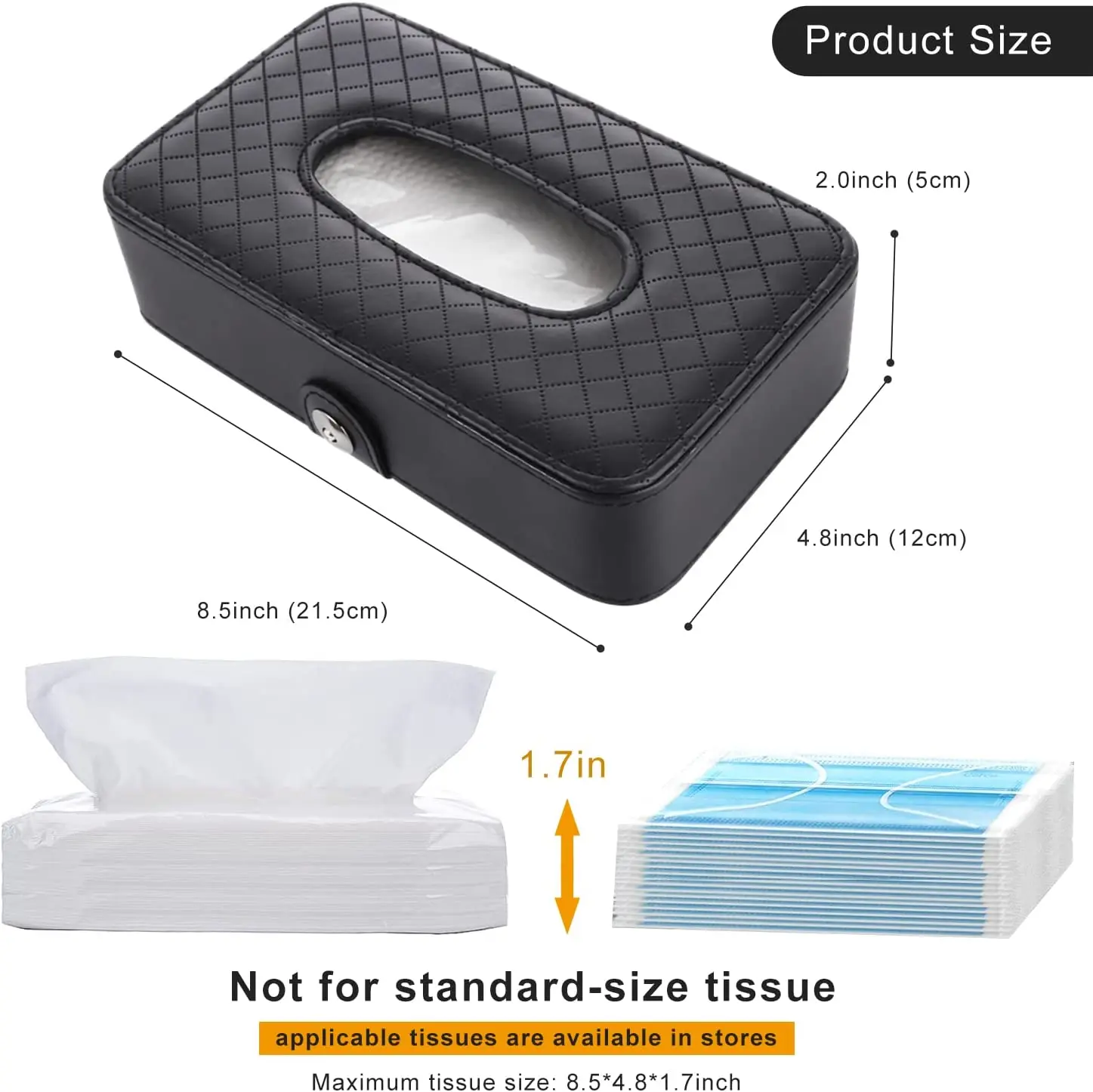 Hanging Paper Towel Clip Sun Visor Napkin Tray Container Tissue Dispenser PU Leather Backseat Car Tissue Box