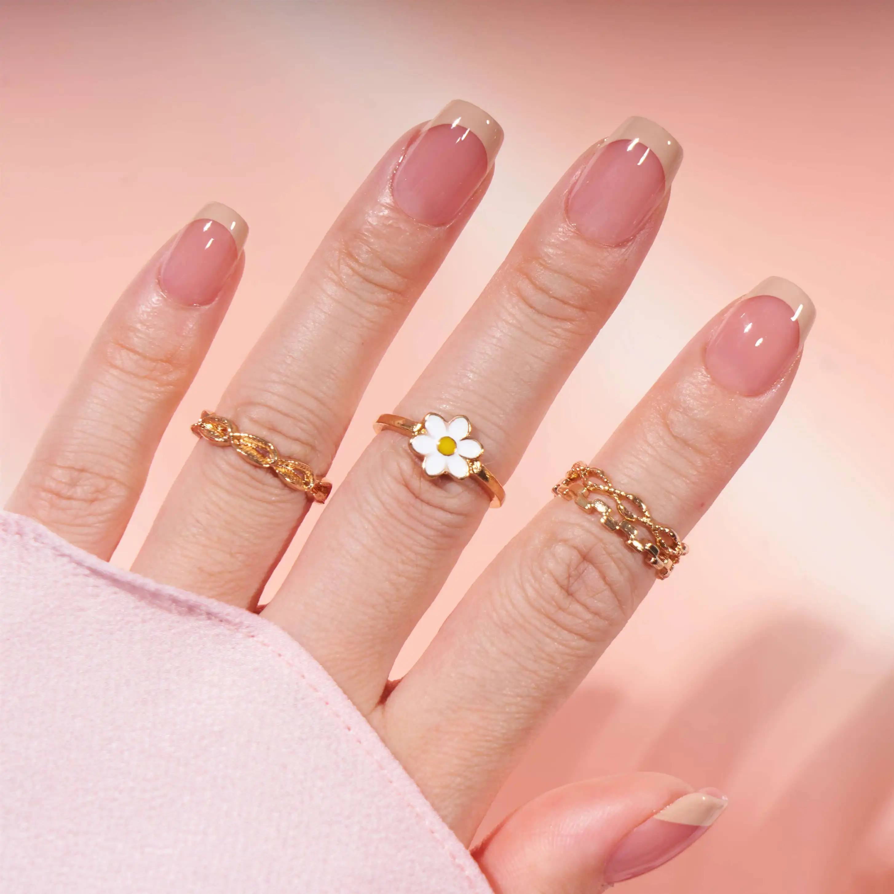 BTArtbox Nail Art Private Label 24pcs Wholesale Soft Gel  Nude Fake Nails Tips French Press On Nails