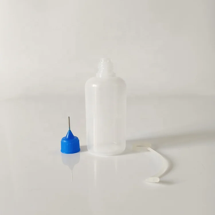 Empty 10ml plastic PE glue eye dropper bottles needle tip squeeze bottle with cap