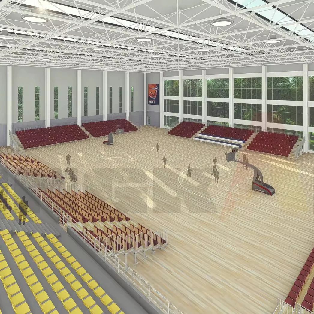 Fiba Indoor Approved Wood Basketball Sports Flooring Synthesis Wooden Court Tile Floor