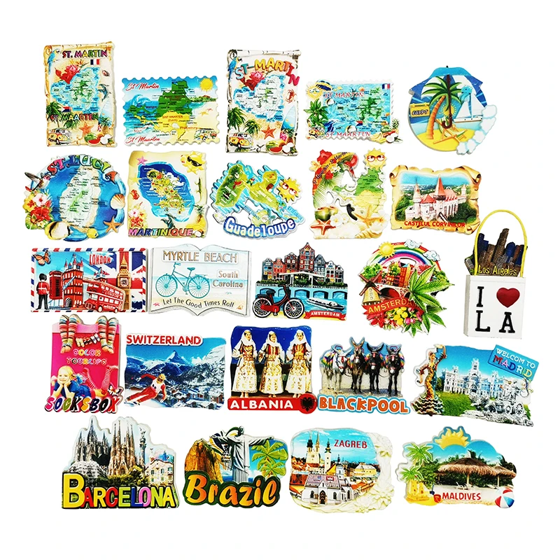 Personalized Customized Logo 3D Design Blank Sublimation Souvenir Resin Fridge Magnet