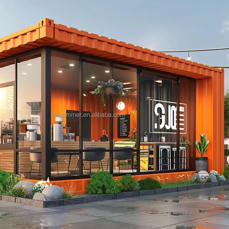Outdoor Container House Coffee Shop Steel Structure Kiosk Booth Fast-food Container Coffee Bar House