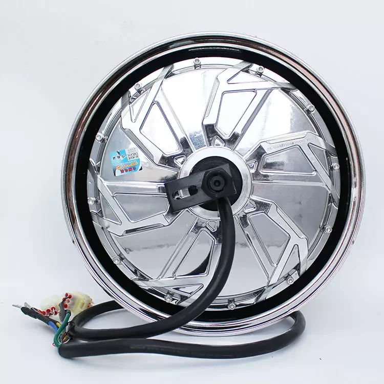 Brushless DC motor Qsmotor 12 inch 2000W electric motorcycle scooter  reinforced double Hall silver plated