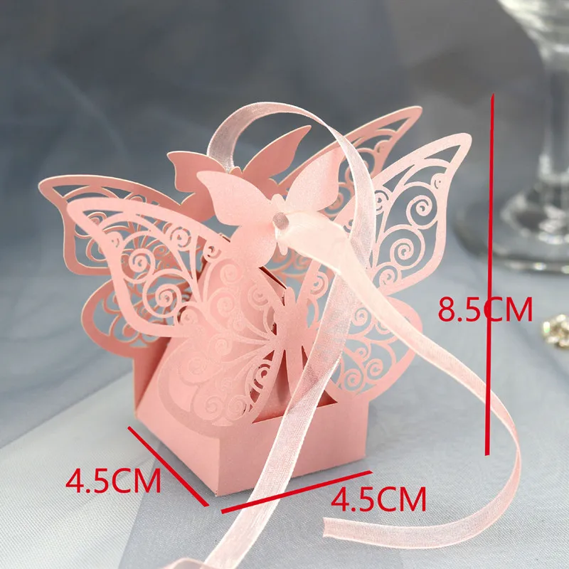 Invitation Candy Box Chocolate Paper Packaging Gift Box Wedding Candy Box with Butterfly