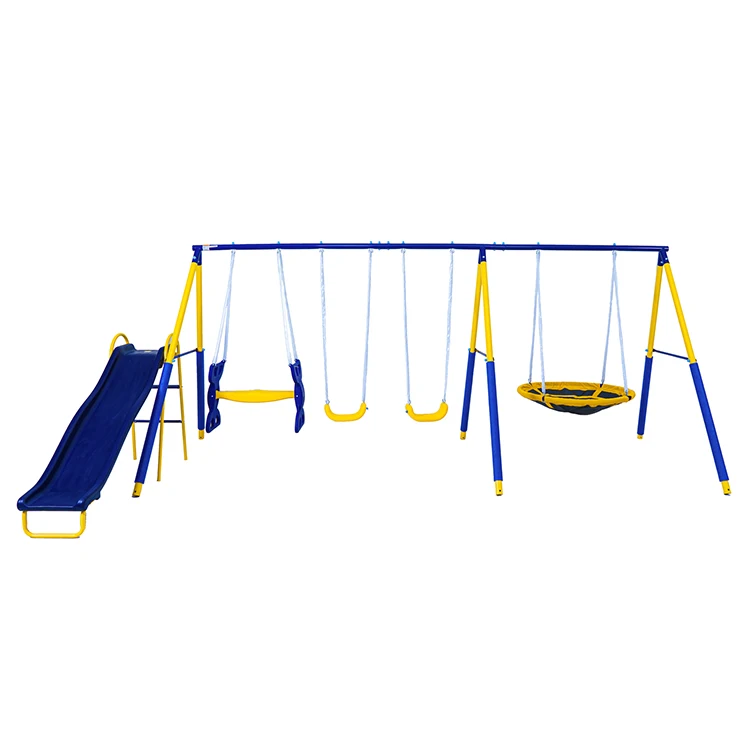 Swing Sets For Backyard Outdoor Hanging Swing Bed Outdoor Metal Stand Kids Slide And Swing Set