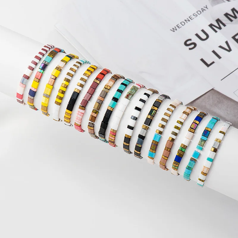  Японские цветные бусины Tila Pulsera Miyuki ювелирные изделия плетеные
