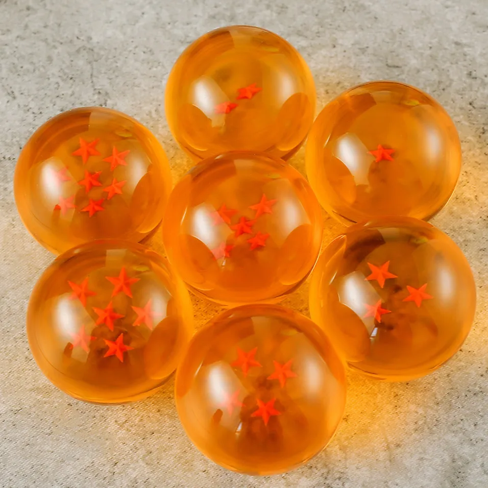 4 Size High Quality Anime DBZ Star Acrylic Crystal Star ball Resin Crafts 7pcs in one gift box