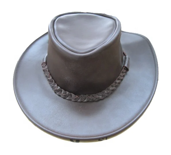 Vintage 100% leather mountain man hat