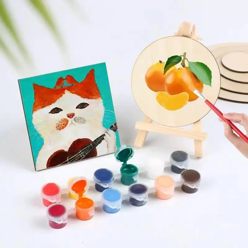 Прямая продажа с фабрики круглые деревянные вырезы из натурального необработанного дерева для покраски/творчества/украшения