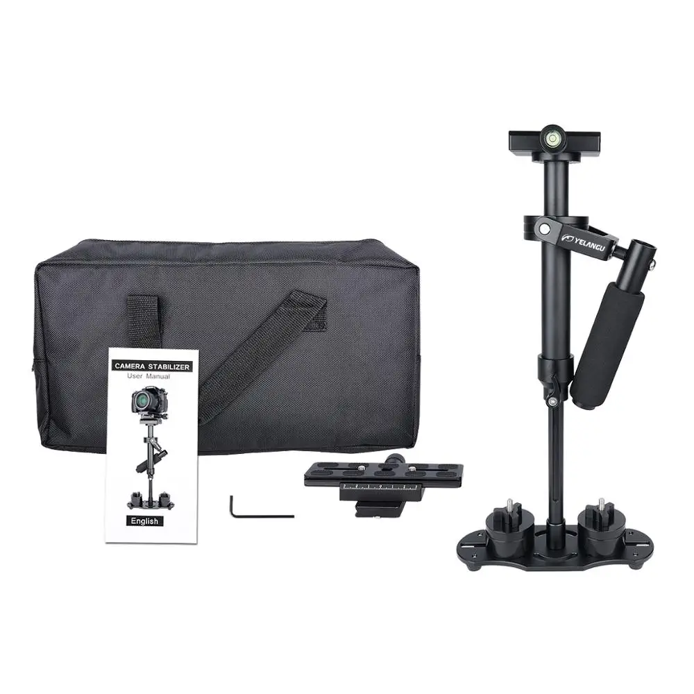 Мини DSLR стабилизатор YELANGU S40N из алюминиевого сплава, ручной стедикам для цифровой камеры, видео DSLR для с быстроразъемной пластиной
