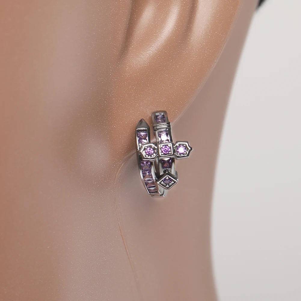 2023 идеальная огранка кубический цирконий бриллиант Латунь Роскошные Ювелирные Изделия Меч справедливости серьги-гвоздики Destiny ювелирные изделия