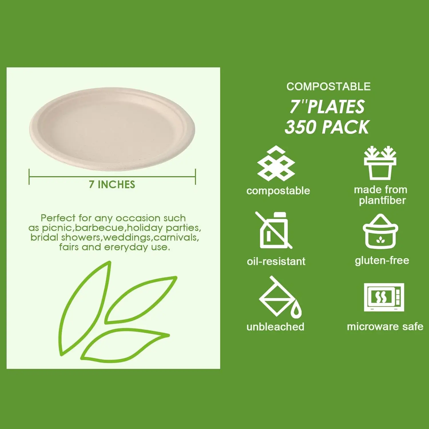 2024 hot sale  Sugarcane Bagasse Pulp Plate Biodegradable Disposable  Paper Tray