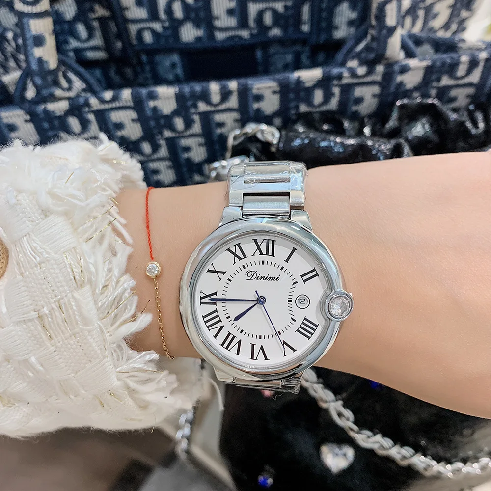 Light Luxury Exquisite Roman Scale Quartz Watch Fashion Internet Celebrity Same Style Casual Steel Belt Calendar