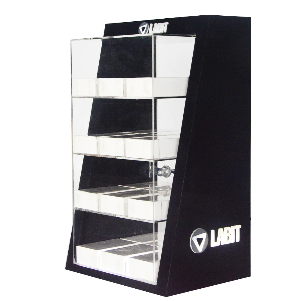 Acryl smoke shop counter cigarette display racks led tobacco display case cigarette lighter display shelf