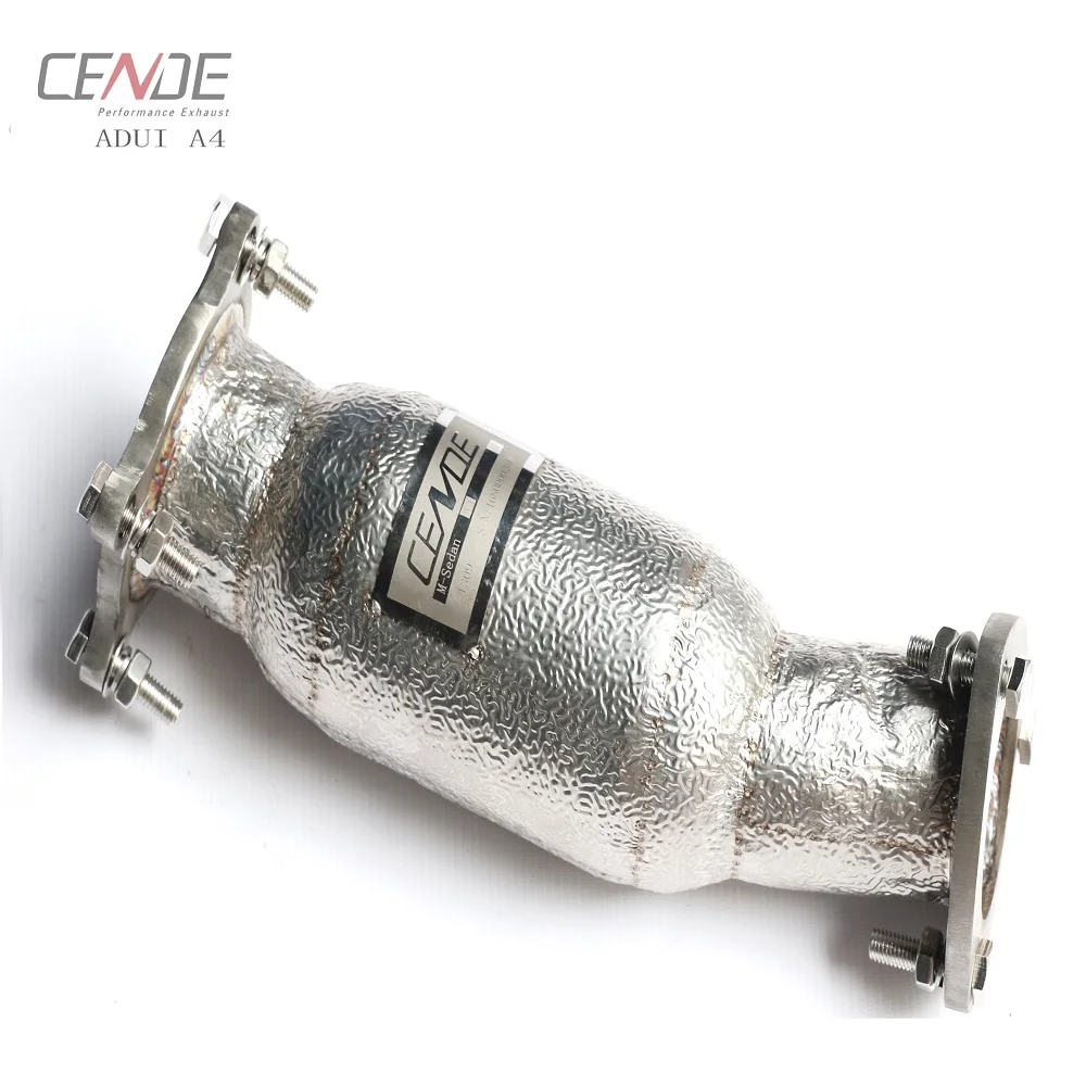 CENDE Professional High-flow Heat Shield A4 B8 B9 Downpipe for Audi A4 downpipe 2008+