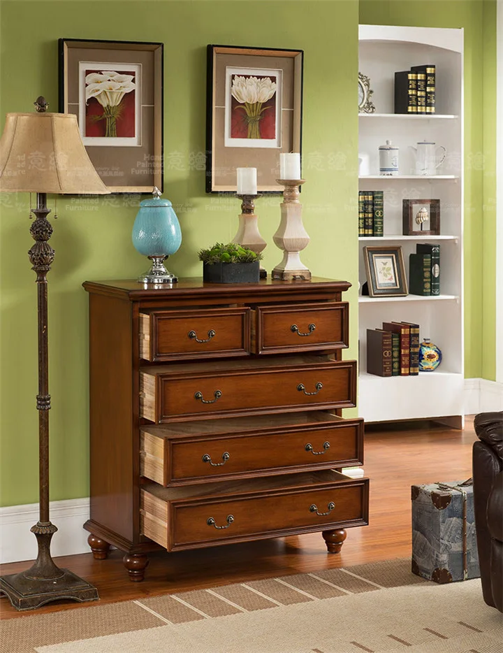 Vintage Style Antique Home Decor 5 Drawers clothes Storage Cabinet for Bedroom