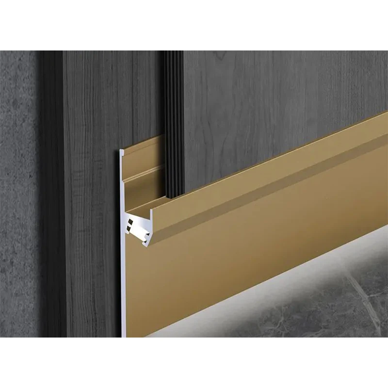Popular Design Recessed Hard Strip Gold Alloy Floor Metal Strip Aluminum Baseboard Skirting With Led