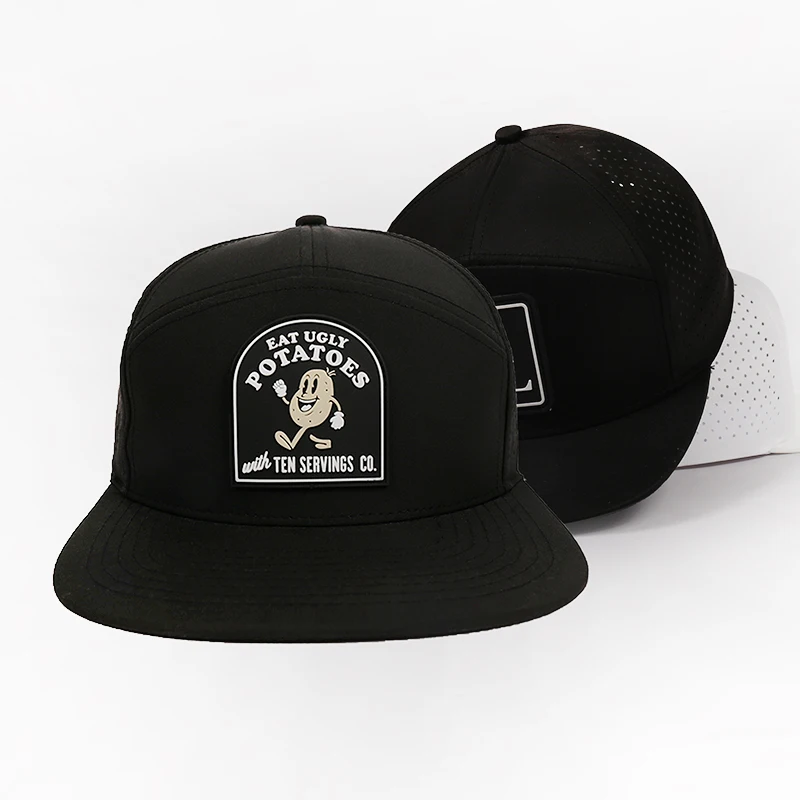 Custom Quality Men Waterproof Water Proof Snap Back Cap Laser Cut Hole Perforated Sport Gorras Hat