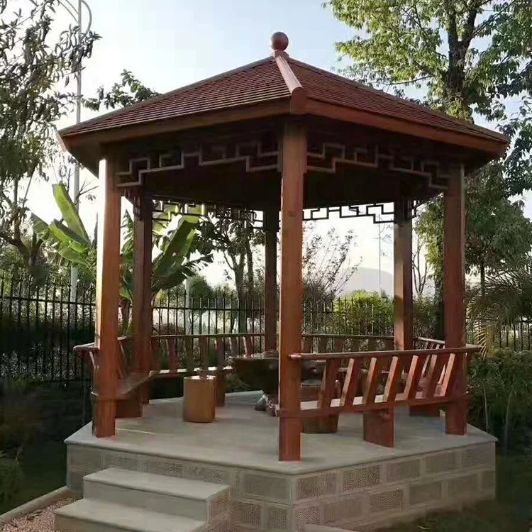 Antique garden hexagonal metal frame top decorative gazebo canopy pergola