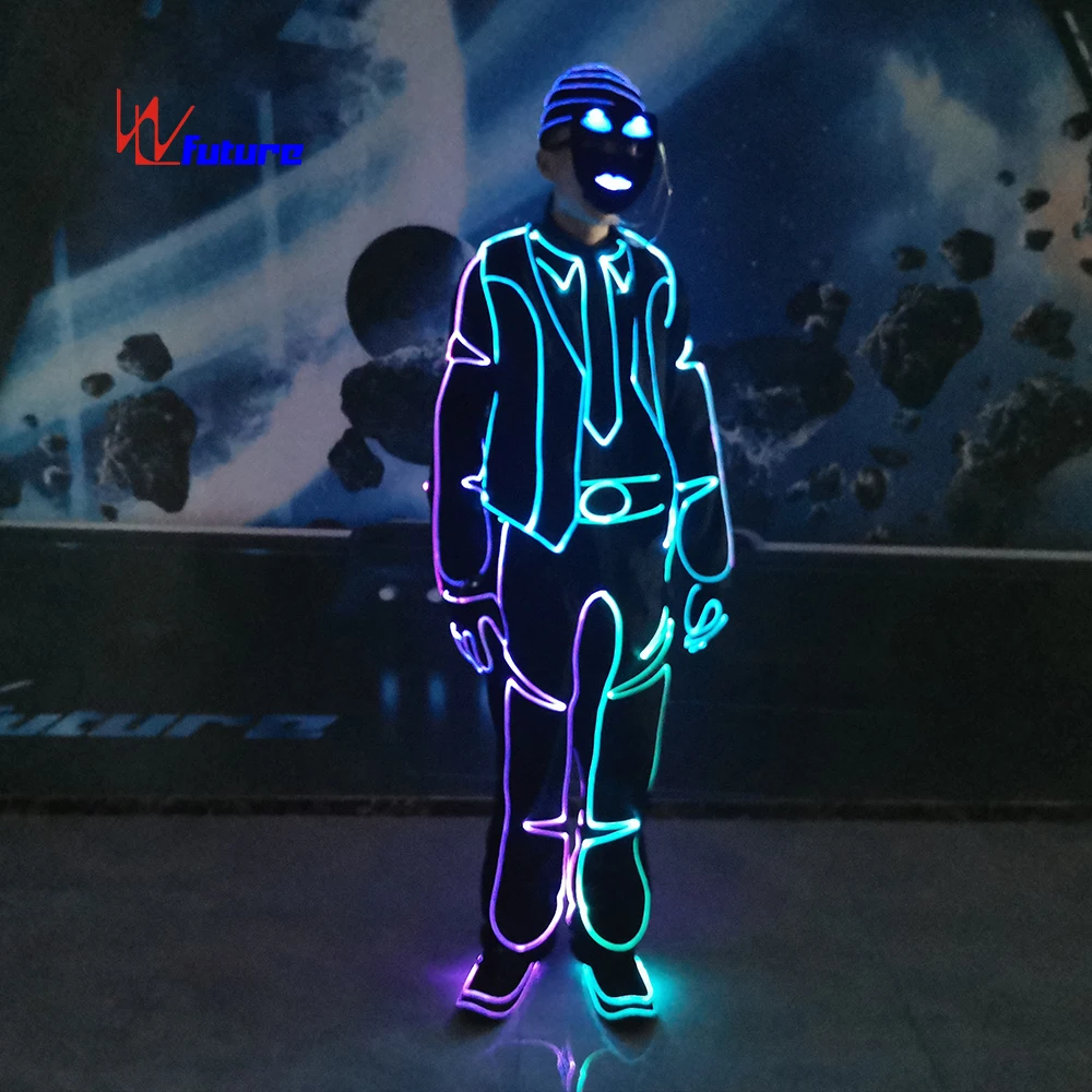 Светодиодный костюм Tron светящиеся в темноте платья tian chuang одежда для выступлений