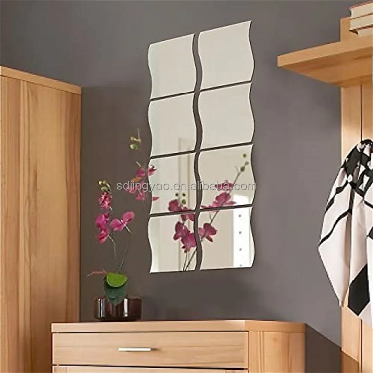 cheap price high quality HD frameless wave S shaped mirror, Wholesale decorative frameless HD mirrors decor wall and furnitures