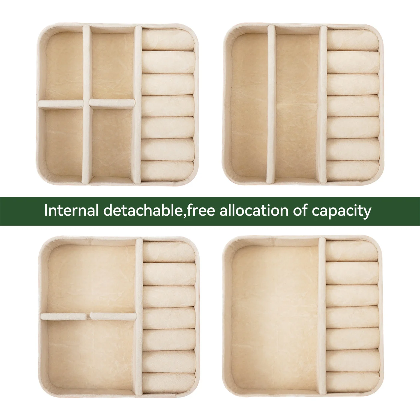 Wholesale custom logo set silk low moq velvet round necklace mini green resin ring light jewelry box with monitor