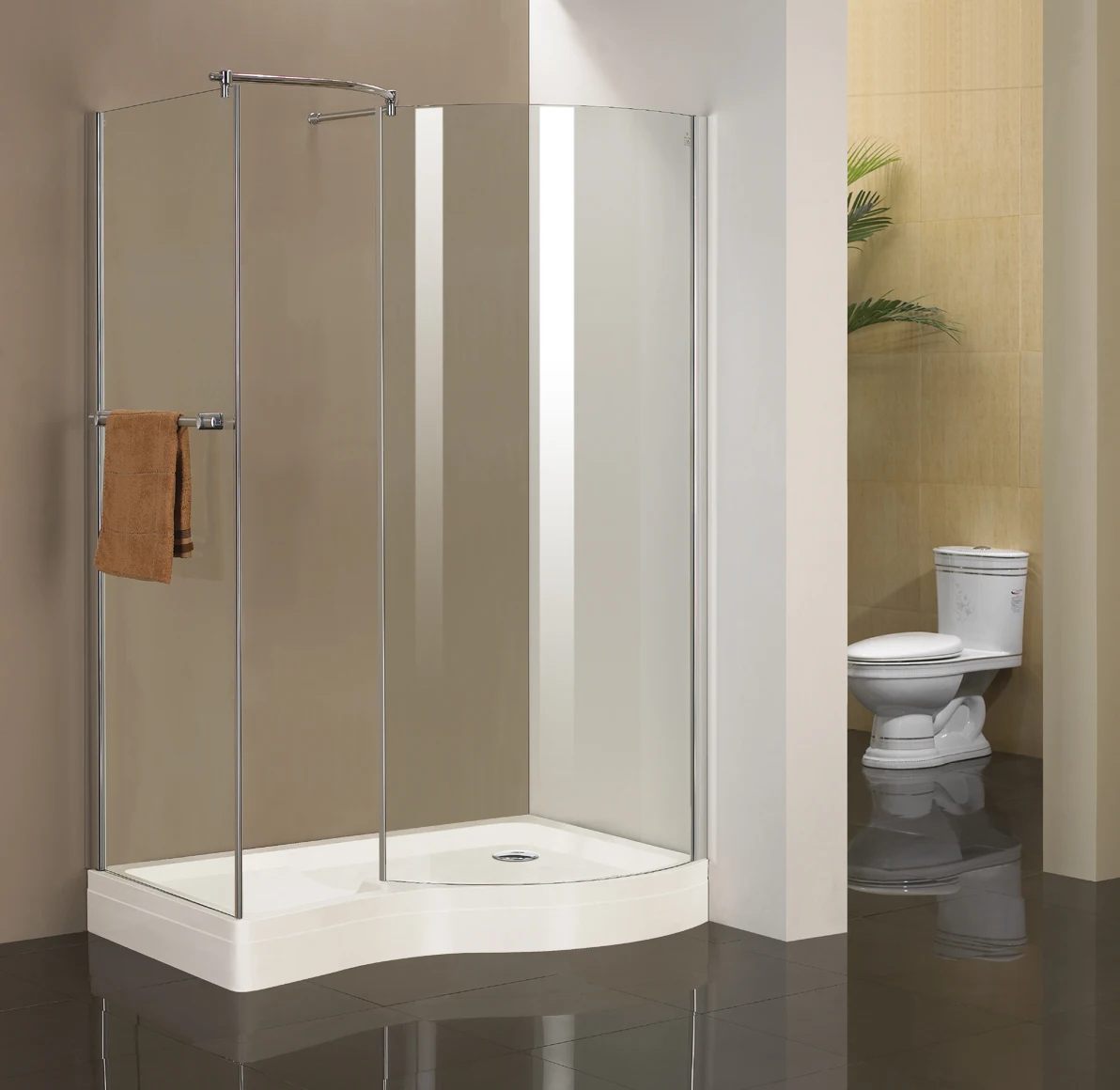 Bathroom folding shower bath screen
