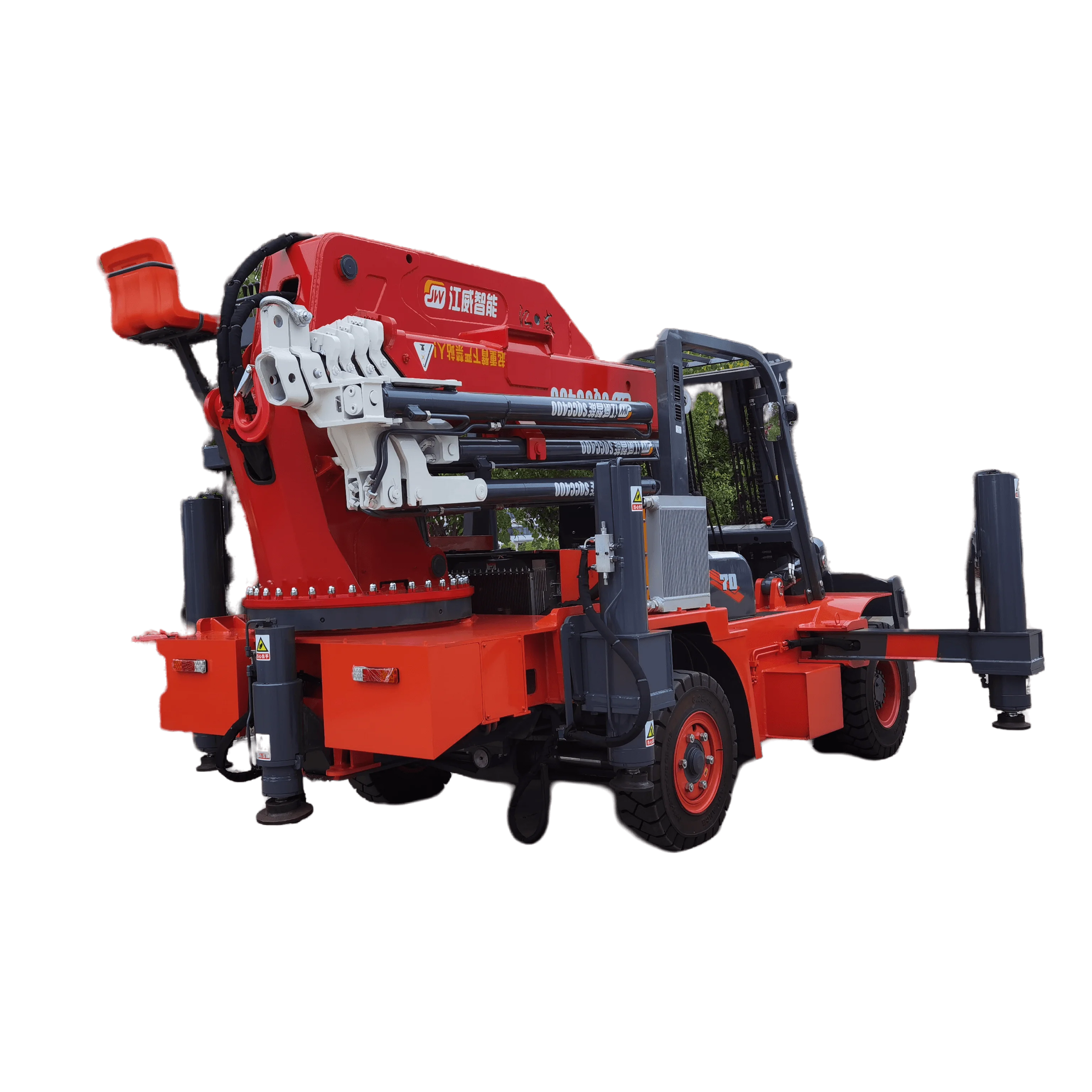 Multi-function four-wheel drive cross-country forklift truck handling cargo 20 ton crane forklift truck tail crane