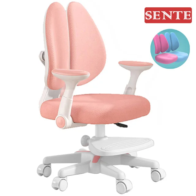 Kids Study Chair With Height/Backrest Adjustable, Learning Chair For Living Room,White Office Chair For Small Space