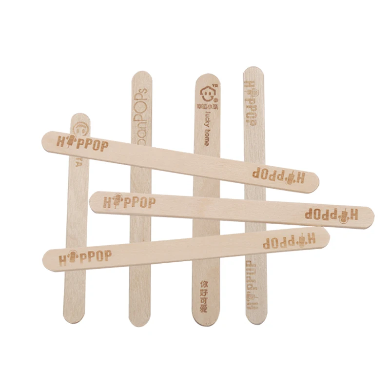 Factory Direct Food Grade Natural Wood Birch Craft Sticks Small Wooden Ice Cream Popsicle Sticks