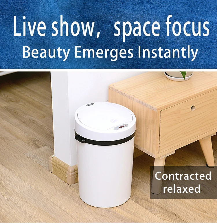 Manufacturer Indoor ABS Plastic Sensor Rechargeable Automatic Intelligent Trash Can Smart Waste Bins