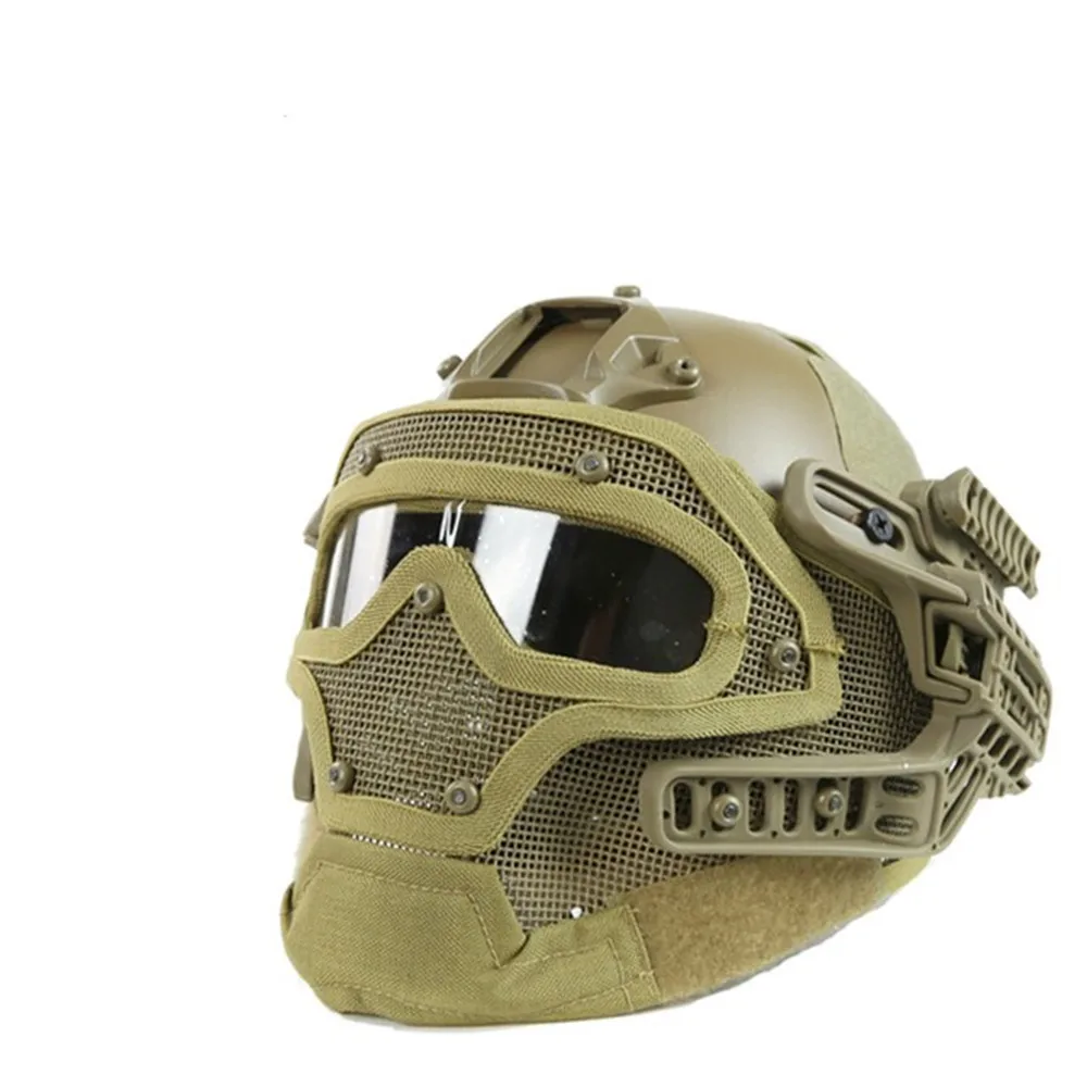 MUCHAN Fast PJ Style Helmet with Full Face for Combat Helmet One Solid Color Version