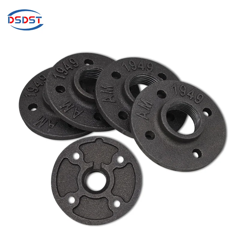 supplier 4 holes floor flange 12 iron black for pipe furniture 34 floor flange ds os 1914