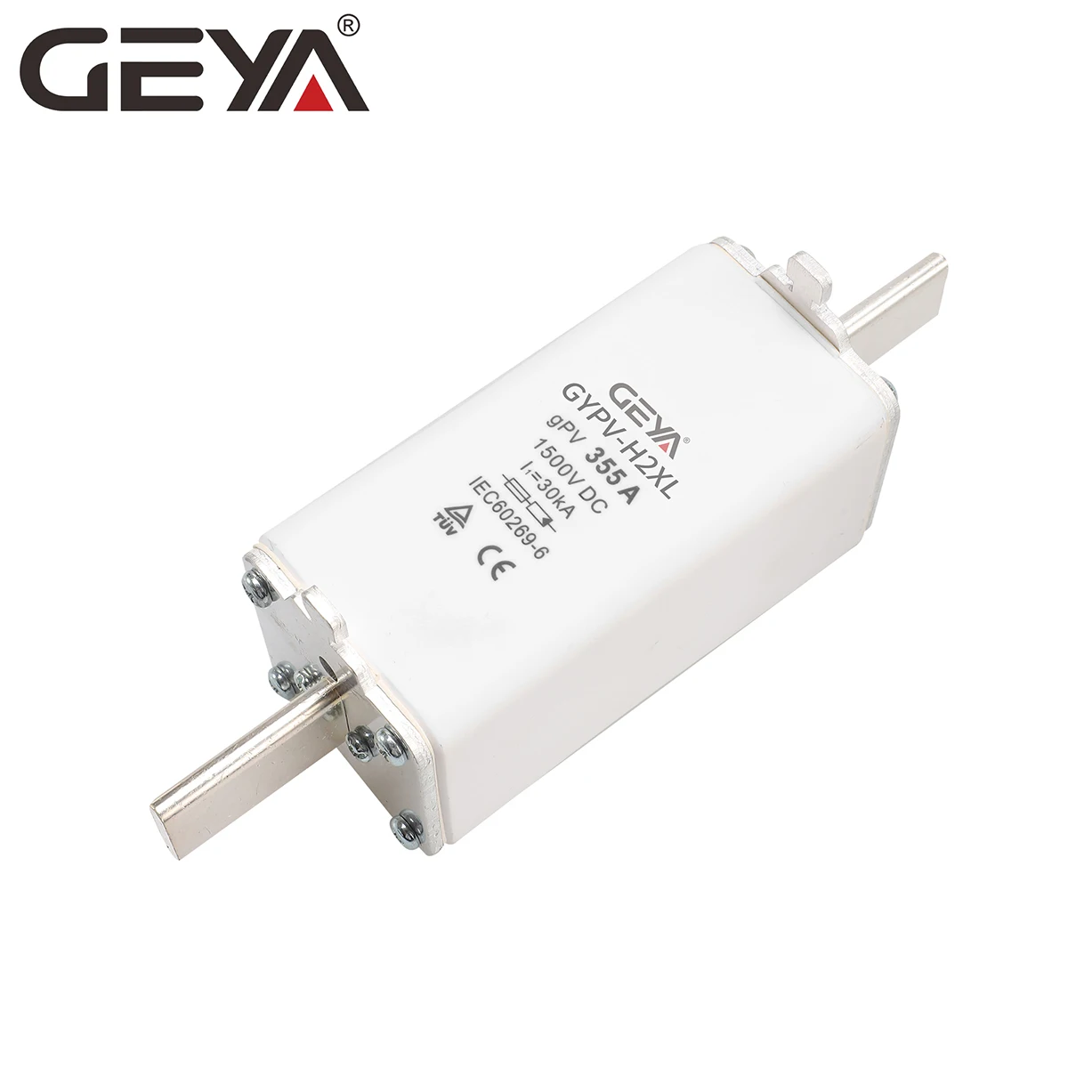GEYA GYPV-H2XL 355A Low voltage electronic 1500V 80-400A thermal square fuse link ceramic DC holder for distribution box PV